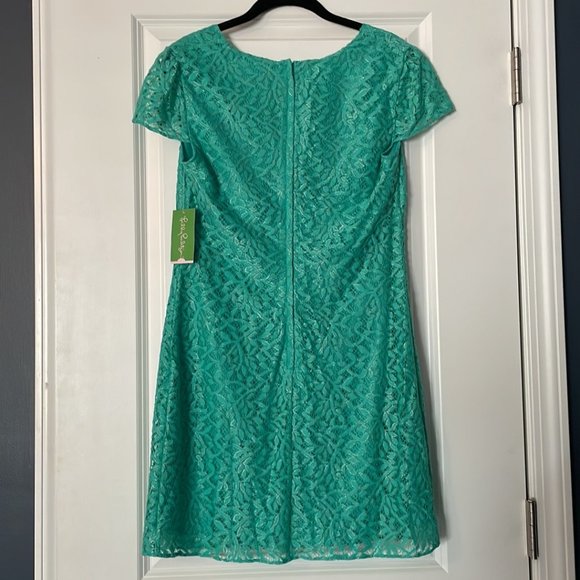 NWT Lilly Pulitzer Seafoam Green Jungle Lace Erica Dress - Picture 3 of 6